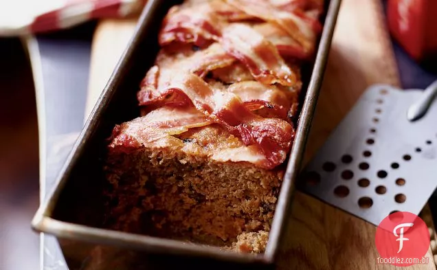 Pão de carne de vitela e cogumelo com Bacon