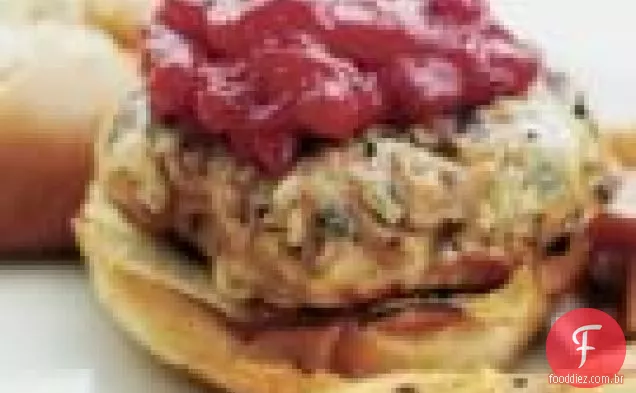 Hambúrgueres de peru com sabor de Cranberry
