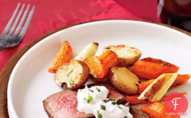 Rosemary Beef Com Vegetais De Raiz