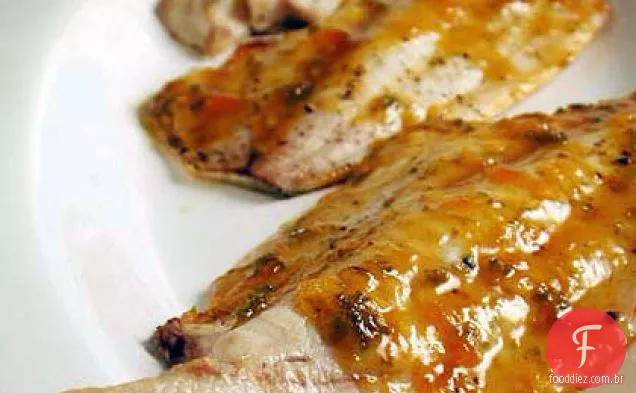 Pompano com esmalte de churrasco Tropical