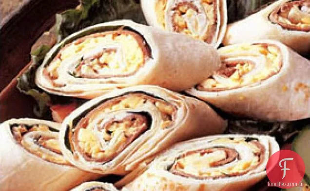 Queijo, Carne E Espinafre Pinwheels