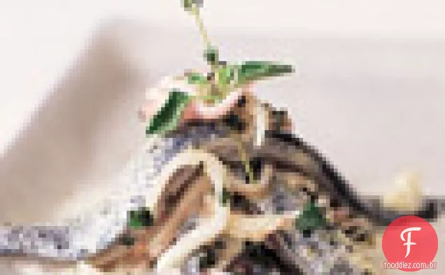 Sardinhas inteiras com ervas frescas e Crème Fraîche