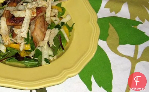 Frango grelhado, Salada de manga e Jicama com tequila-vinagrete de limão