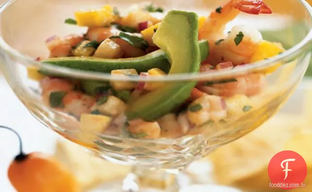 Seviche de Camarones con Mango y Habanero (camarão Seviche com manga e Habanero)