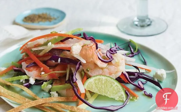 Camarão Slaw com coentro-vinagrete de limão