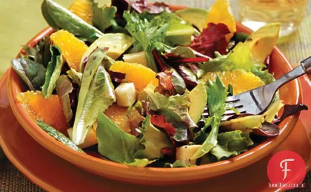 Salada Verde Misturada Com Coentro-Vinagrete De Limão