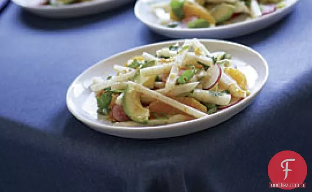 Jícama, Abacate, Rabanete E Salada De Laranja Com Coentro