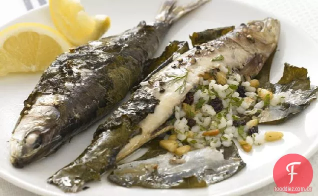 Sardinhas recheadas em folhas de Uva