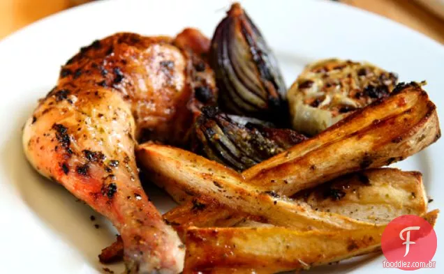 Frango Assado Com Herby E Pastinaga De Mel E Tomilho