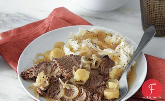 Peito de carne com cerveja