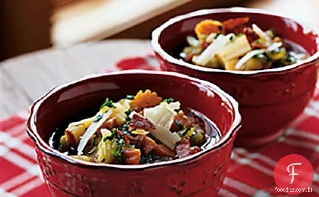 Presunto e sopa de legumes