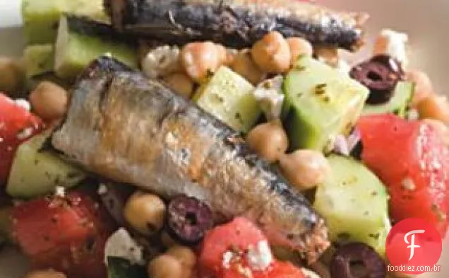 Salada Grega Com Sardinha