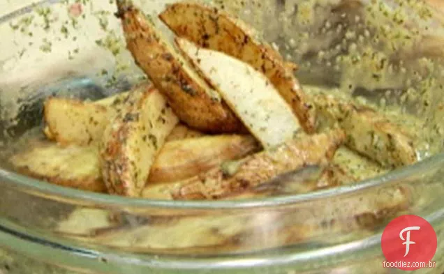 Batatas gregas com vinagrete de limão