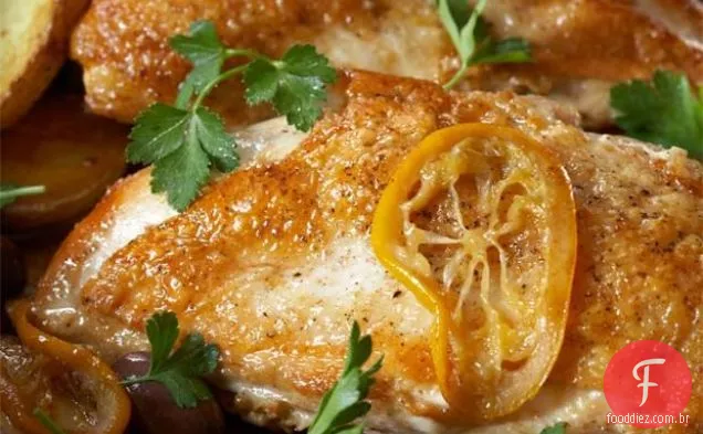 Peito De Frango Com Laranja, Azeitonas E Batatas Novas