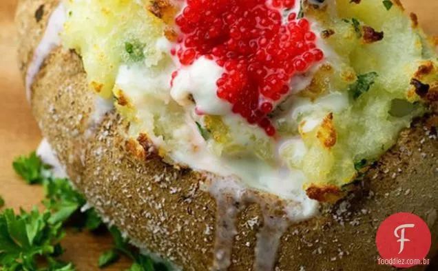 Batatas Assadas Com Caviar