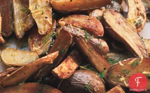 Batatas assadas com limão