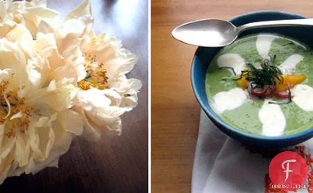 Sopa De Ervilha Gelada Com Rabanete E Sabor De Manga