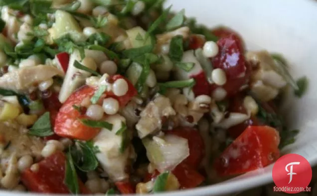 Frango E Cuscuz Israelense Salada Vegetariana