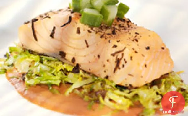 Chá-salmão escalfado