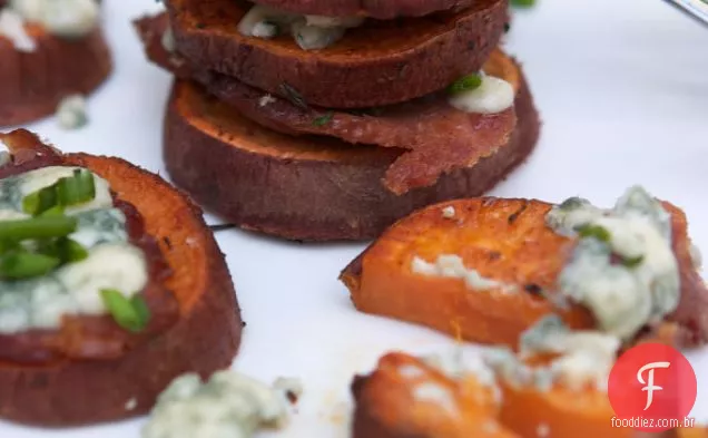Batata-Doce Com Queijo Azul E Bacon