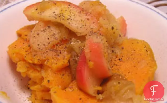 Jantar Hoje À Noite: Batata Doce Com Maçãs E Açúcar Mascavo