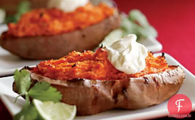Batata-Doce duas vezes assada com Chipotle Chile