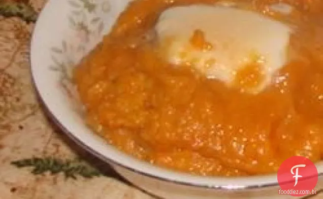 Batatas doces batidas com peras