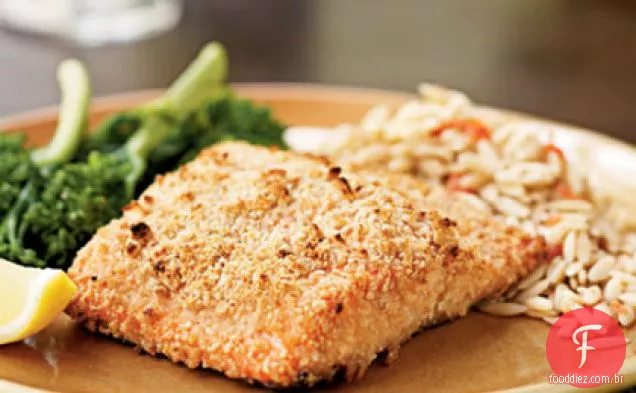 Salmão Com Crosta De Amêndoa