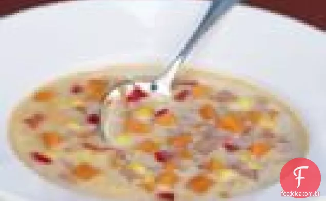 Sopa De Milho Com Batata Doce E Presunto