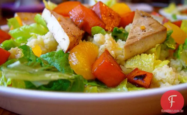 Salada De Tofu De Laranja Painço Com Batata-Doce