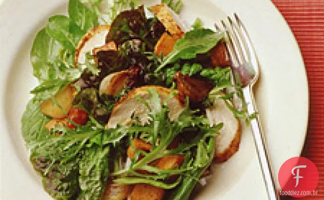 Salada Verde Com Frango Assado E Batata Doce