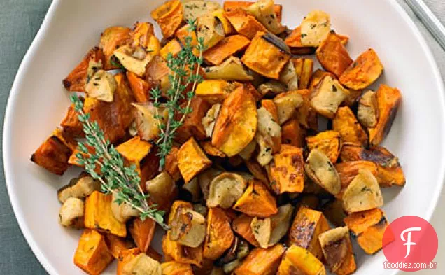 Batata-Doce assada e maçãs