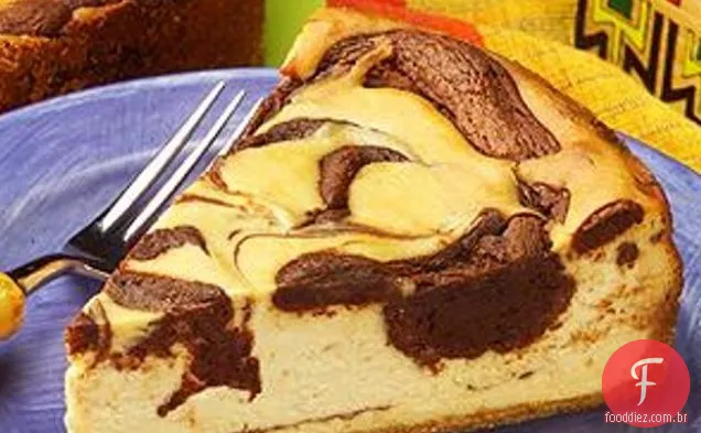 Cheesecake De Batata Doce Com Redemoinho De Chocolate