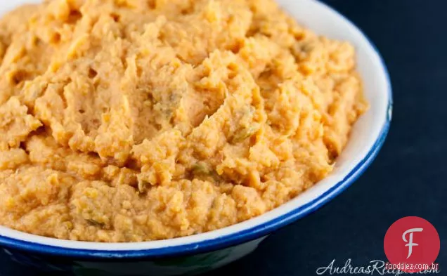 Purê De Batata Doce Com Chiles Verdes