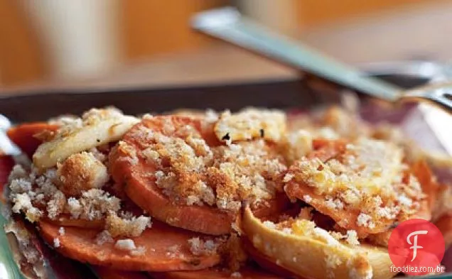 Batata doce e maçã Gratinada