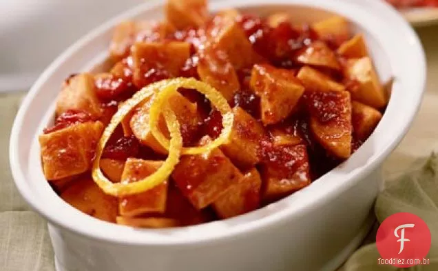 Batatas-Doces Vitrificadas Com Cranberry