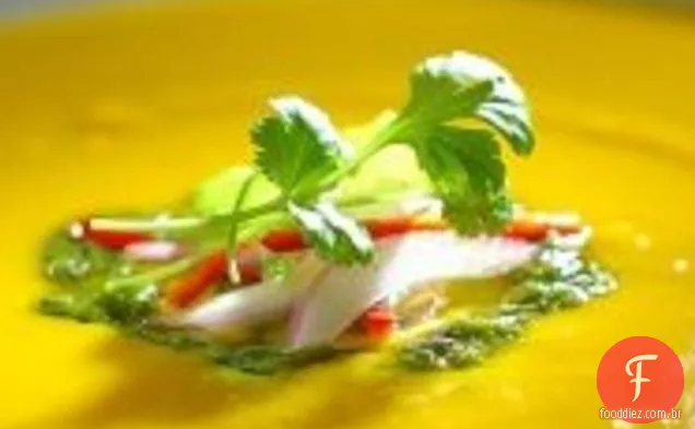Sopa De Abóbora E Batata Doce Com Regue De Queijo Azul