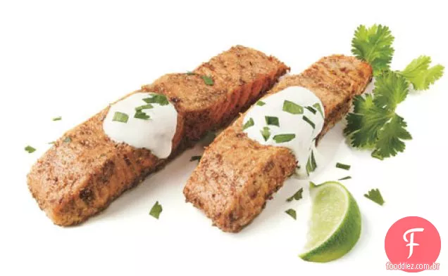Salmão Com Coentro Esfregar E Creme De Limão