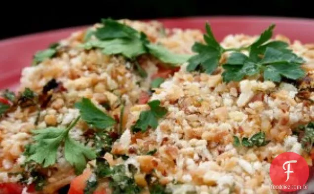 Salmão com crosta de amêndoa