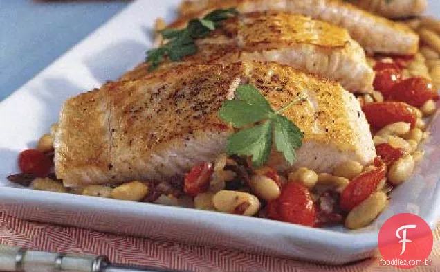 Salmão Mediterrâneo Com Feijão Branco