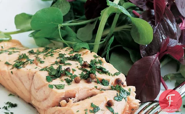 Riesling-Salmão Escalfado
