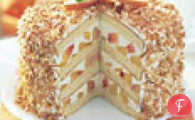 Bolo De Camada De Coco-Pêssego