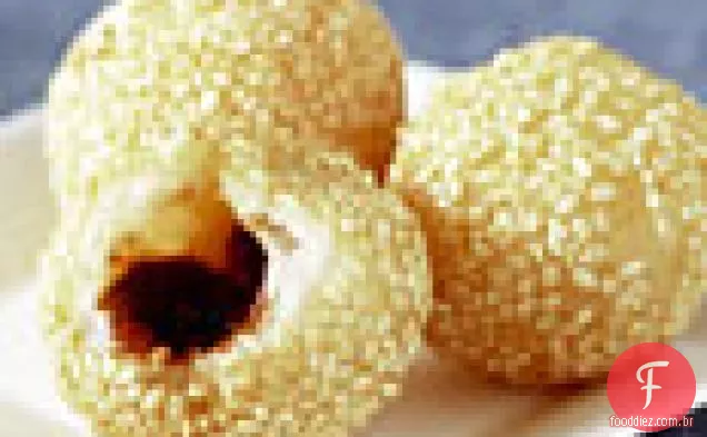 Bolas de gergelim com Recheio De Figo Bêbado
