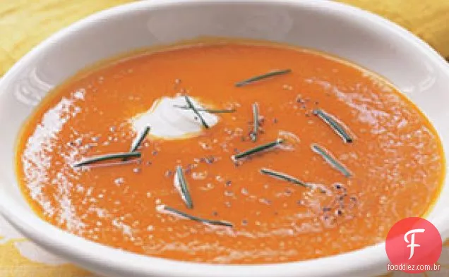 Sopa De Cenoura Orgânica Com Essência De Gengibre