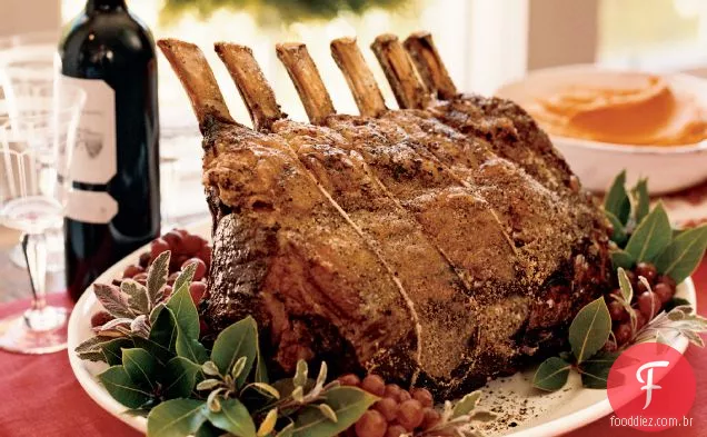 Costela de sal e pimenta com crosta com sálvia Jus