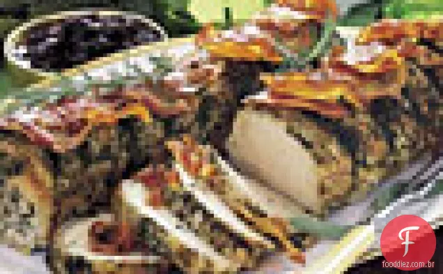 Pancetta - e carne de porco assada com ervas com Geléia De Figo