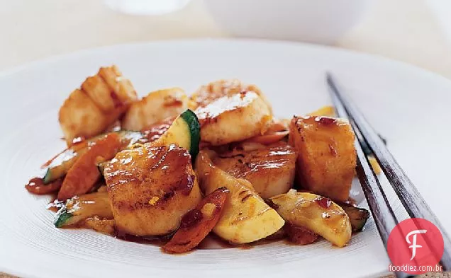 Vieiras com molho de tangerina