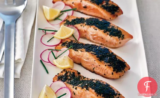 Salmão vivo com Remoulade