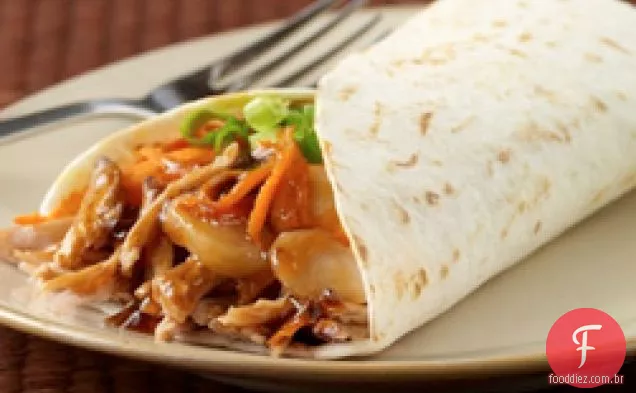 Envoltórios de Carne De Porco desfiados ao estilo asiático