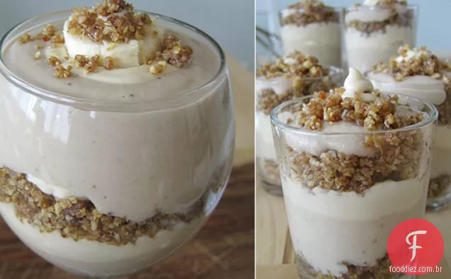 Parfait cru da Banana com cobertura do Crumble